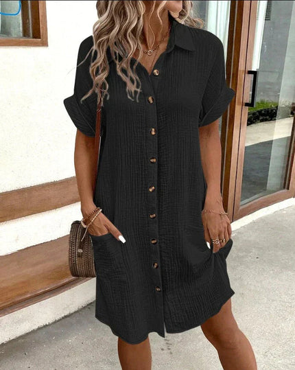 Premium Polo Dress – Chic & Breathable Everyday Style Black Dresses