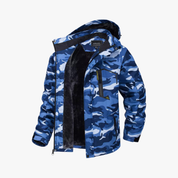 Warm Waterproof Winter Jacket Sea Blue Camo Jacket
