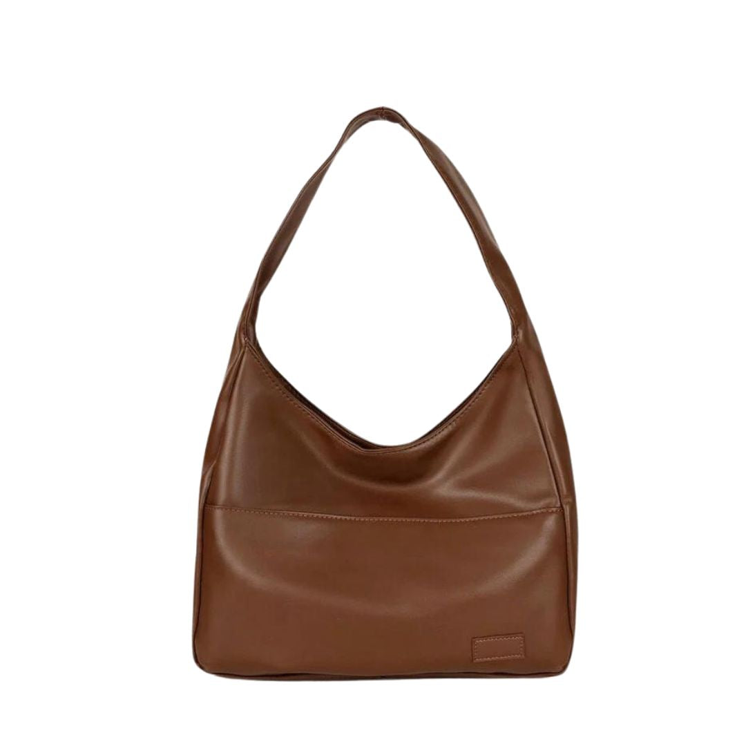 Maya Vegan Leather Hobo Bag Brown Handbags