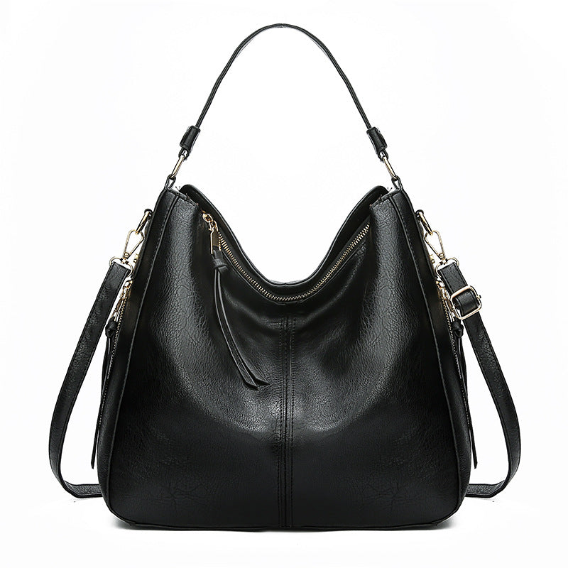 Zipper Bucket Messenger Bag Black One Size (34 cm (W) × 30 cm (H) × 13 cm (D) Bag