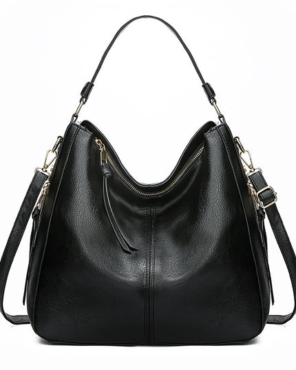 Zipper Bucket Messenger Bag Black One Size (34 cm (W) × 30 cm (H) × 13 cm (D) Bag