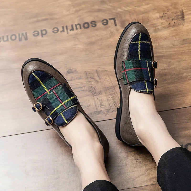 Michael | British Style Buckle Leather Shoes Flats