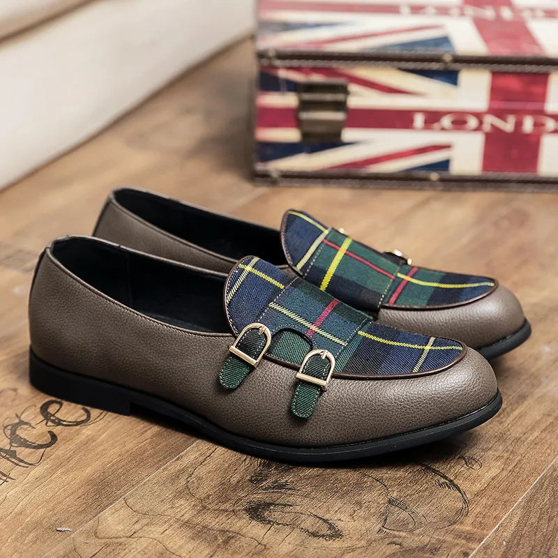 Michael | British Style Buckle Leather Shoes Flats