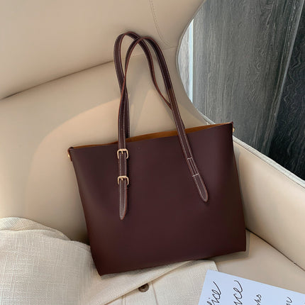 Chic & Spacious Women's Tote Bag Dark brown Tote Bags