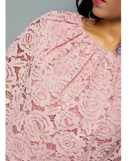 Women's Plus Size African Lace Maxi Dress Dress