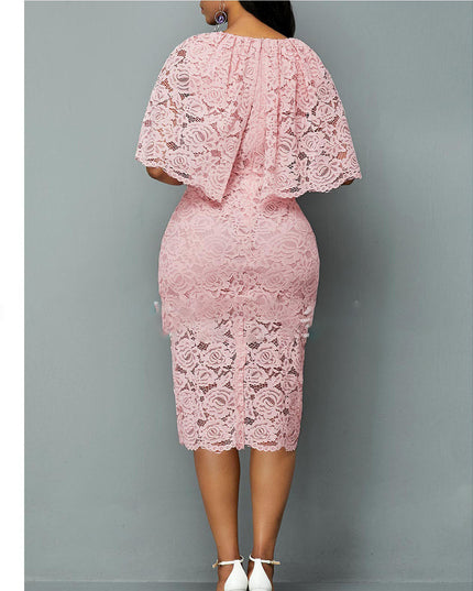 Women's Plus Size African Lace Maxi Dress Dress