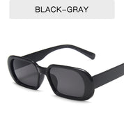 Retro Candy Color Small Frame Sunglasses Without glasses bag Bright black all gray Sunglasses