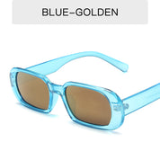 Retro Candy Color Small Frame Sunglasses Without glasses bag Blue Tyrant Gold Sunglasses
