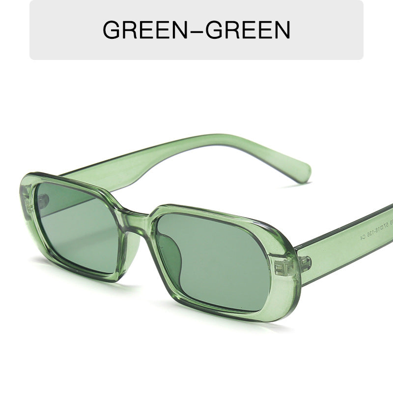 Retro Candy Color Small Frame Sunglasses Without glasses bag Olive green Sunglasses