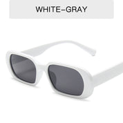 Retro Candy Color Small Frame Sunglasses Without glasses bag White gray Sunglasses