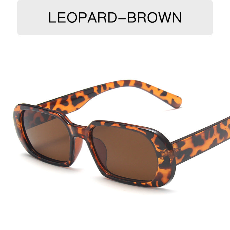 Retro Candy Color Small Frame Sunglasses Without glasses bag Leopard Sunglasses