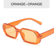 Retro Candy Color Small Frame Sunglasses Without glasses bag Orange Sunglasses