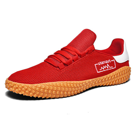 Men’s Spring & Summer Flying Woven Sneakers Red Men Shoes