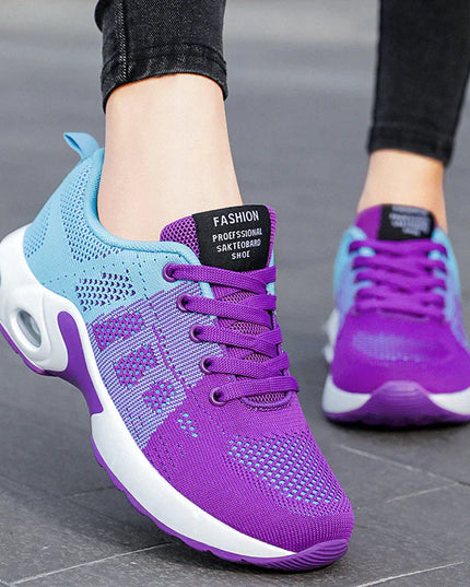 Aurélia - Foot-Supportive Trainers in Unique Colourways Turquoise & Violet Shoes