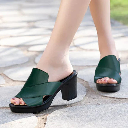 Women's Orthopedic Wedge Sandals Green Orthopedic Sandals