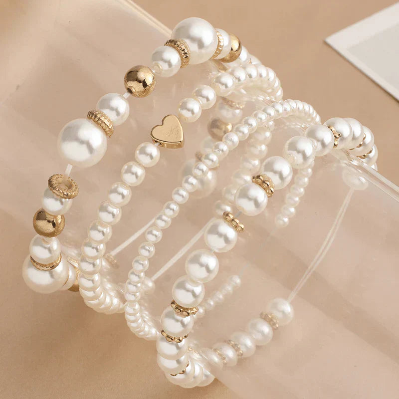 Flari Pearl ribbon pack of 4 - fits all wrists Jewellery