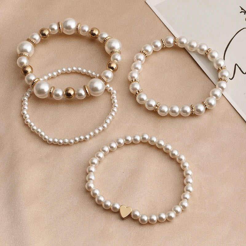 Flari Pearl ribbon pack of 4 - fits all wrists Jewellery