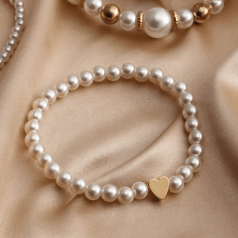 Flari Pearl ribbon pack of 4 - fits all wrists Jewellery