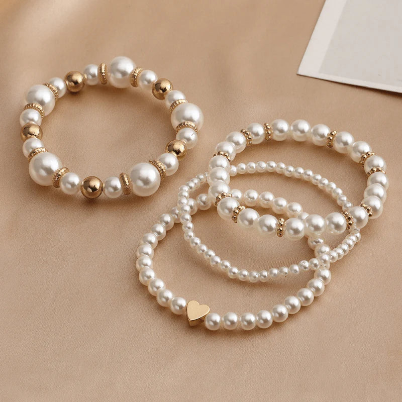 Flari Pearl ribbon pack of 4 - fits all wrists Jewellery