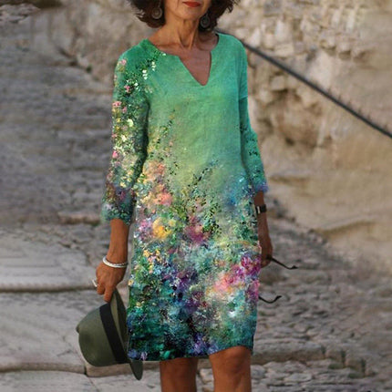 Flora™ - Charming floral linen dress for women 09 Dress