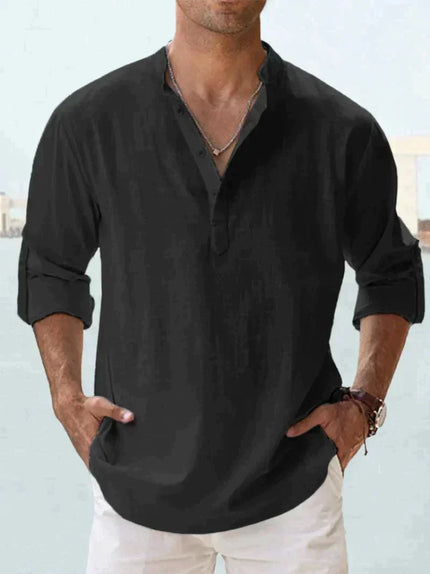 Men's Classic Linen Shirt Black Shirts
