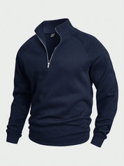 Men's Stand Collar Half-Zip Sweatshirt Royal blue Sweaters