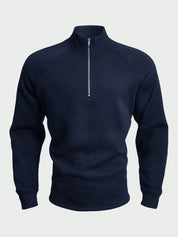 Men's Stand Collar Half-Zip Sweatshirt Sweaters