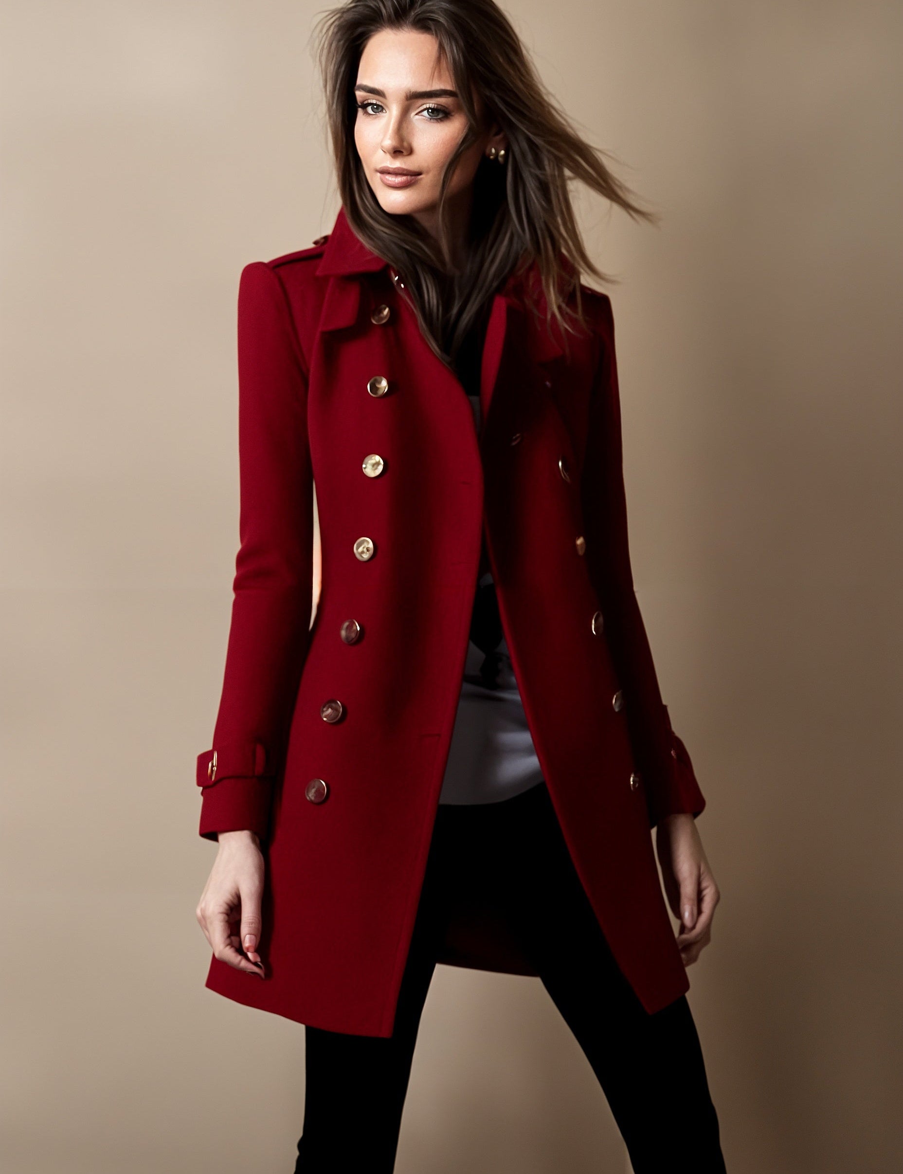 Chic Elegant Coat Red Chic Elegant Coat
