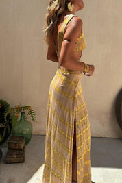 Chloe | Boho Tie-Dye Cutout Maxi Dress - OKOHOKO™ FASHION