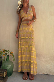 Chloe | Boho Tie-Dye Cutout Maxi Dress - OKOHOKO™ FASHION