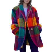 Stylish Female Plaid Woolen Coat Woolen Coat