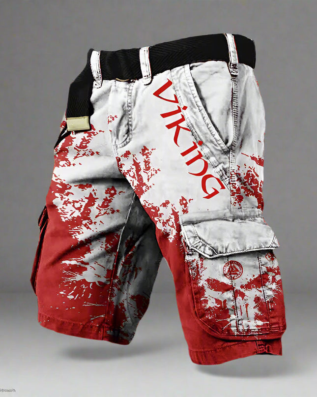 George | High-Quality Cargo Shorts White Red Men Shorts