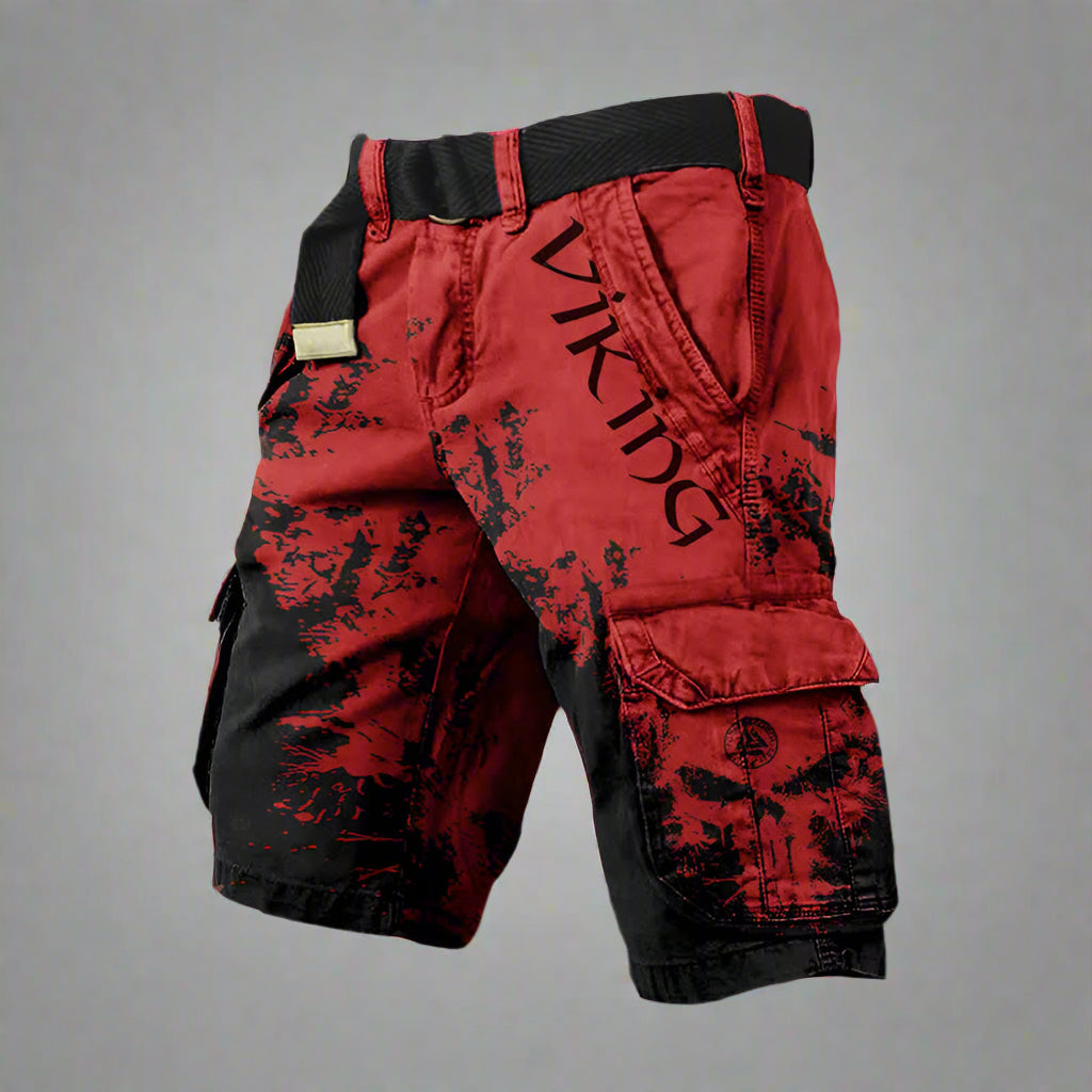 George | High-Quality Cargo Shorts Red Black Men Shorts