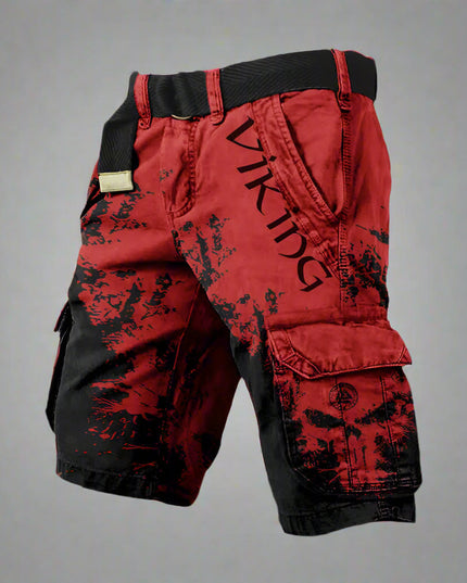 George | High-Quality Cargo Shorts Red Black Men Shorts
