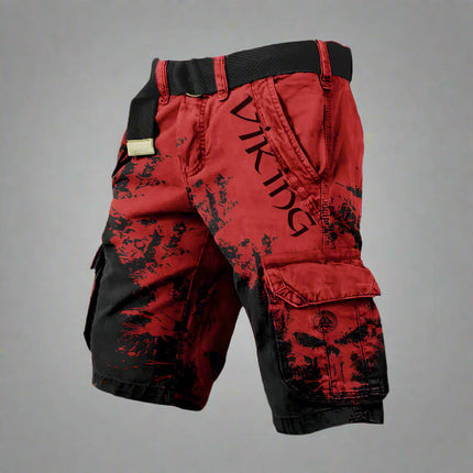 George | High-Quality Cargo Shorts Red Black Men Shorts