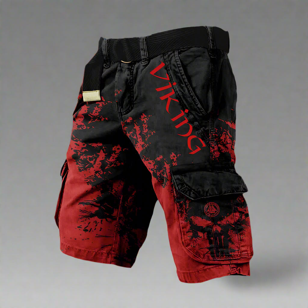 George | High-Quality Cargo Shorts Black Red Men Shorts