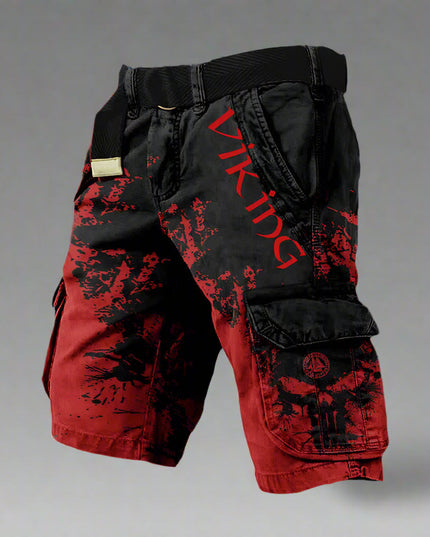 George | High-Quality Cargo Shorts Black Red Men Shorts