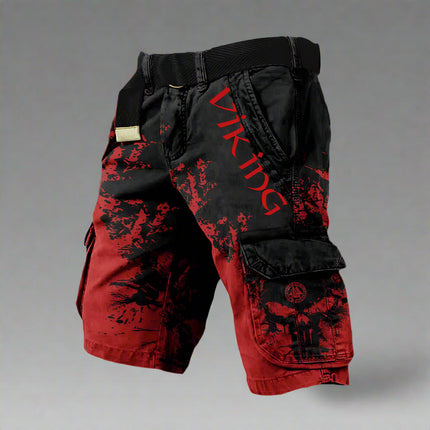 George | High-Quality Cargo Shorts Black Red Men Shorts