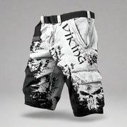 George | High-Quality Cargo Shorts White Black Men Shorts