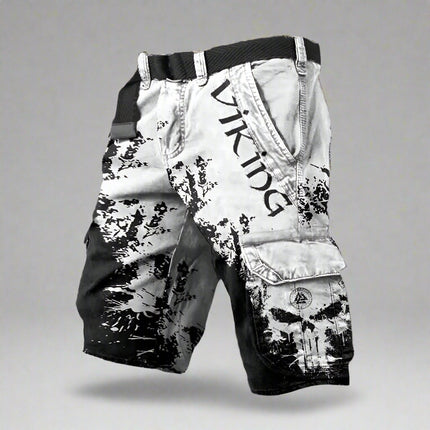 George | High-Quality Cargo Shorts White Black Men Shorts