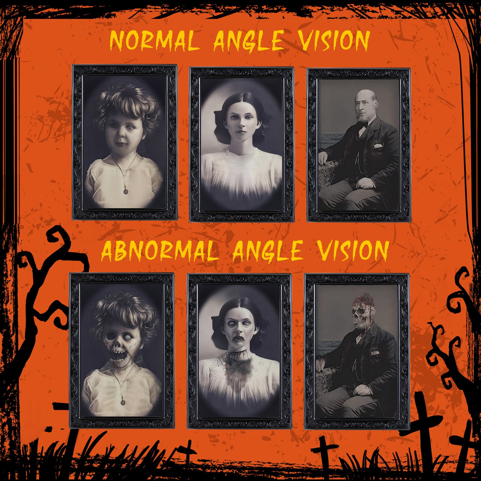 Horror 3D Moving Face Portrait Decor Halloween Decorations