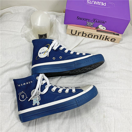 Space Walk High-Top Shoes Blue Sneakers