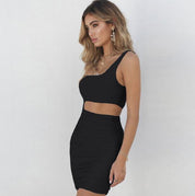 Women's One-Shoulder Hollow Out Mini Dress Black Dresses