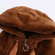 Women's Hooded Faux Fur Jacket Faux Fur Jacket