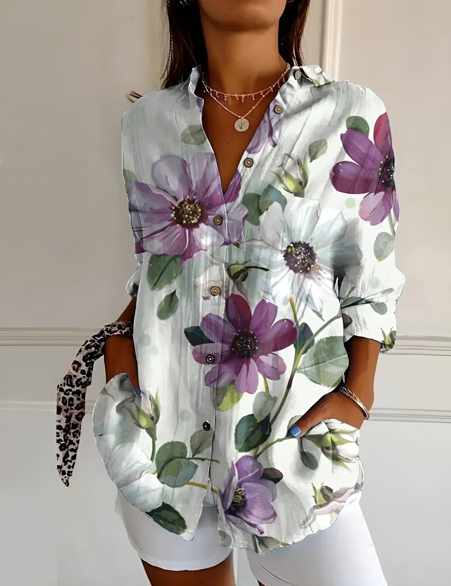 Saffron | Printed Blouse - OKOHOKO™ FASHION