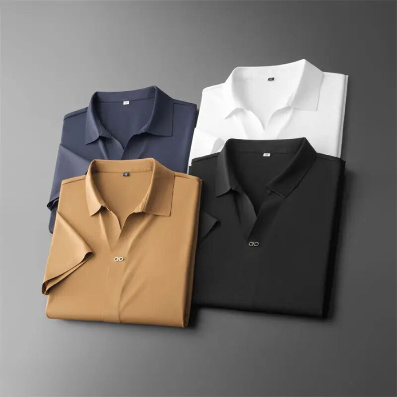 Men’s Two-Piece Pant Set – Short Sleeve Polo Shirt & Ankle-Length Pants Men Set