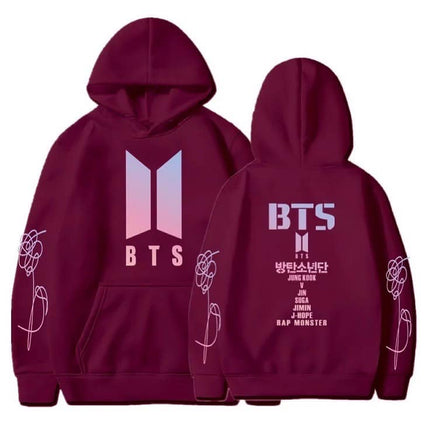 BTS Unisex Hoodie Red wine Hoodie