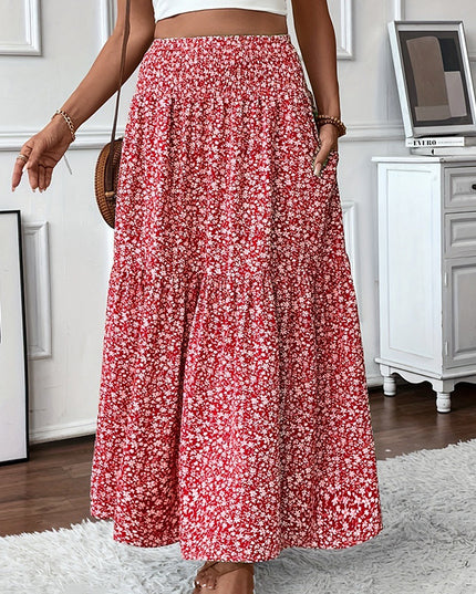 Women's Boho Floral Maxi Skirt Skirts