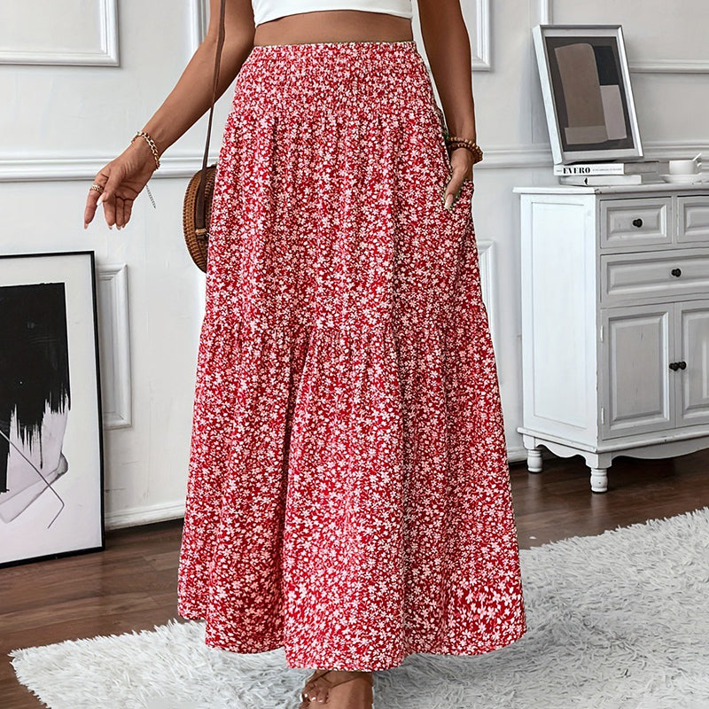 Women's Boho Floral Maxi Skirt Skirts