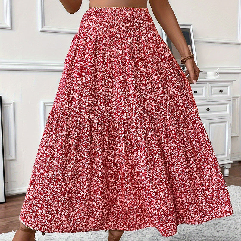 Women's Boho Floral Maxi Skirt Skirts